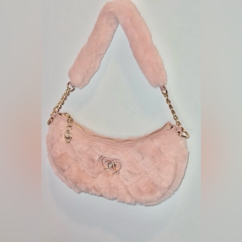 Juicy Couture Pink Faux Fur Shoulder Bag